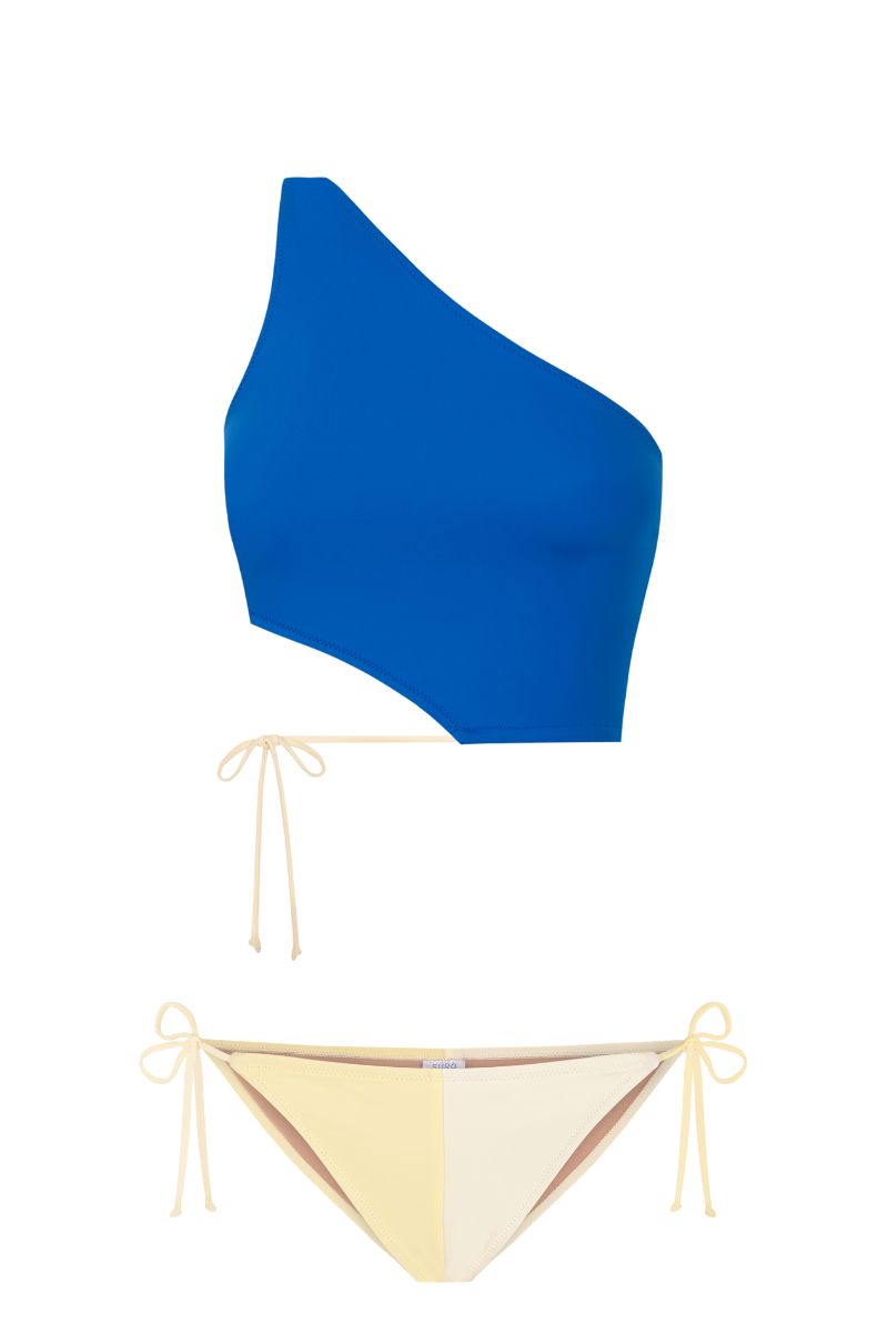 Asymmetrical Bikini Top GAMMA, Biosphere Blue & Vanilla | SURO