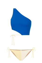 Asymmetrical Bikini Top GAMMA, Biosphere Blue & Vanilla | SURO