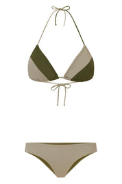 Olivera Triangle Top / Two-tone Olive Green