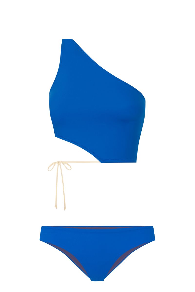 Asymmetrical Bikini Top GAMMA, Biosphere Blue & Vanilla | SURO